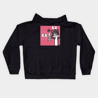 Cute Cat Proudly Holding Dead Mouse (Variant 1) Kids Hoodie